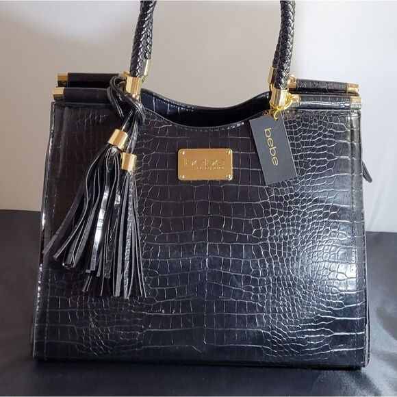 BEBE NATALIE MICRO CROCO  SHOPPER CROSSBODY BAG - Picture 7 of 15